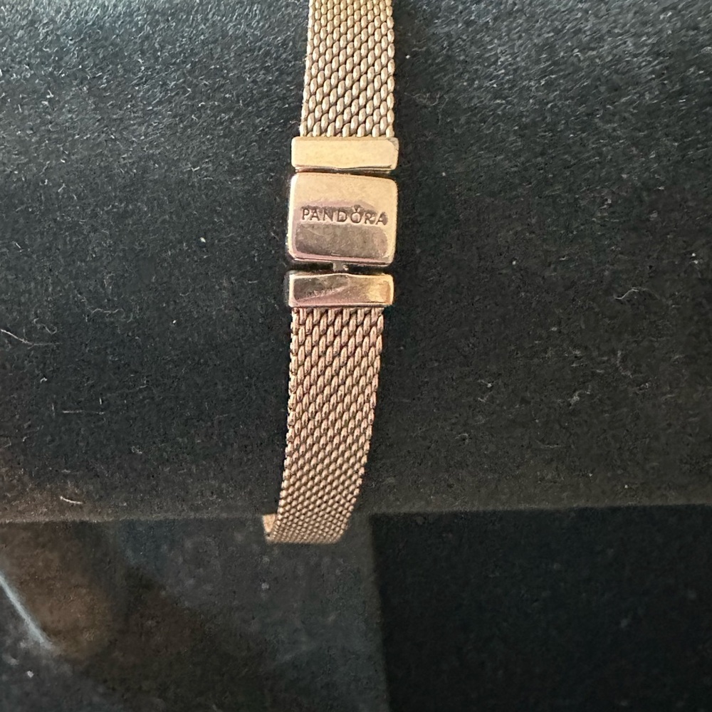 Pandora Reflexions 8” mesh bracelet, rose gold plated.